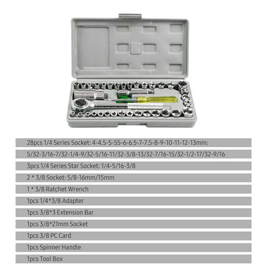 40 pcs combination Socket Wrench Set